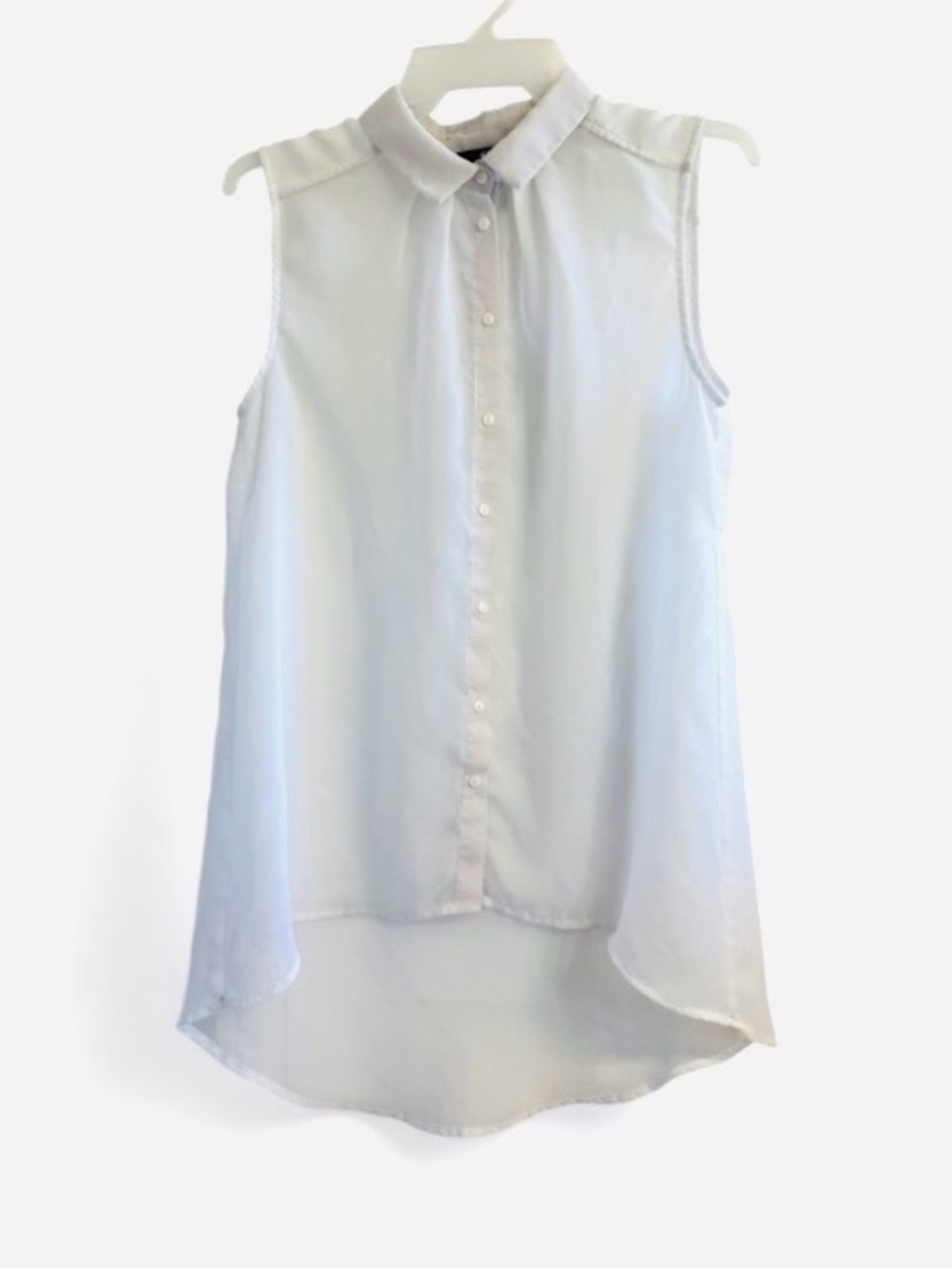 H&M Semi Sheer White Button Up Top Size 6